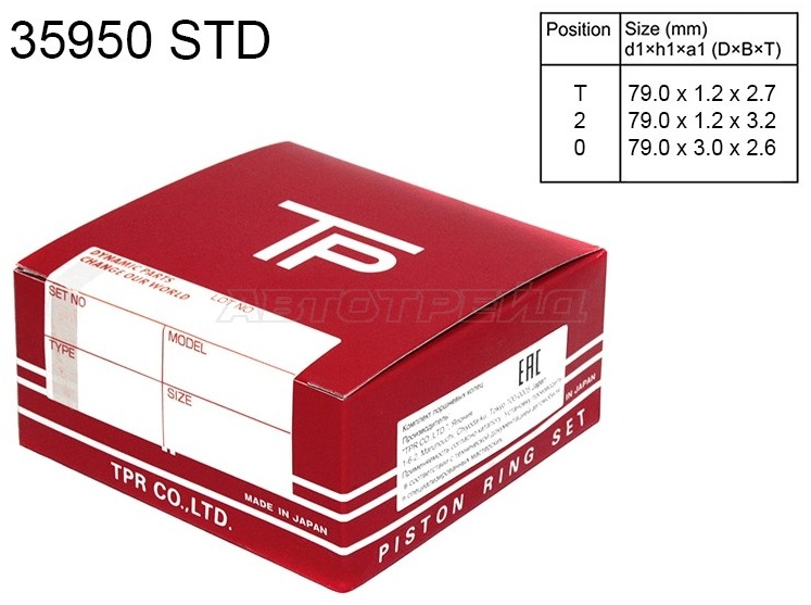 TPR кольца поршневые 35950STD