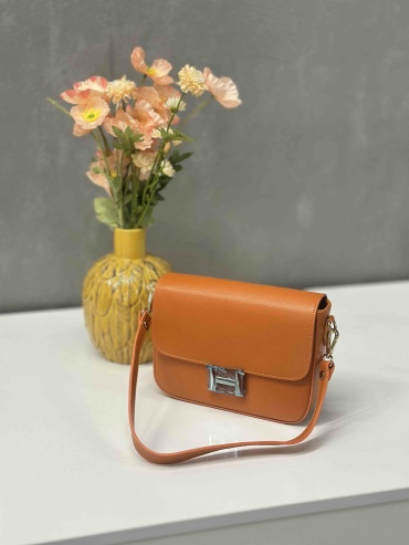 Сумка кросс-боди Genuine Leather натуральная кожа оранжевый