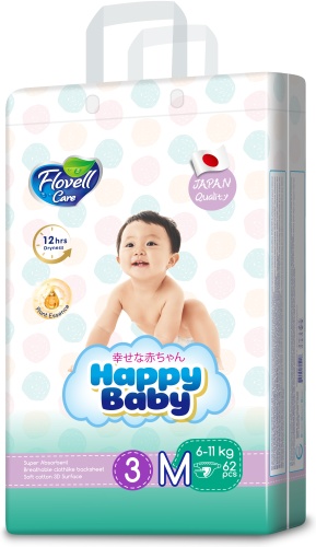 Подгузники Flovell Care 3, 62 шт