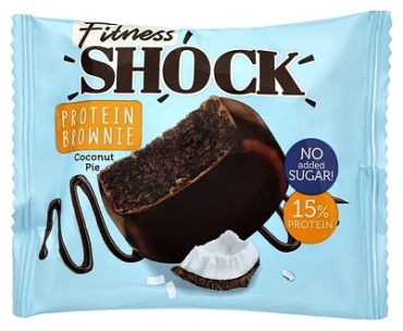 FitnesShock пирожное Protein Brownie Кокосовый пирог в молочной глазури 1 шт