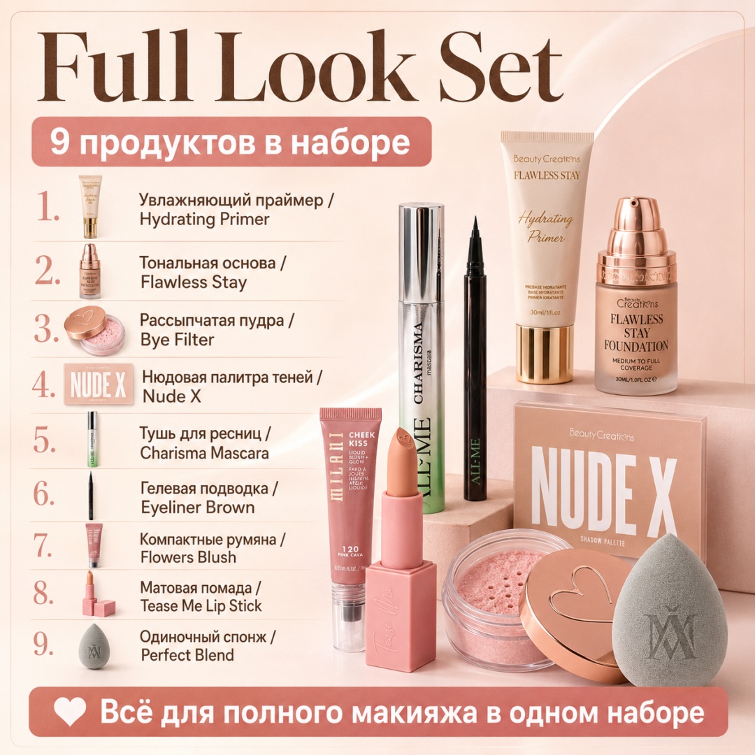 Beauty Creations Full Look Set набор декоративной косметики для женщин