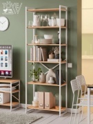 Стеллаж напольный 1658262379, 69x34x196 см, белый, коричневый