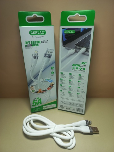 Кабель GERLAX USB 2.0 (F), Lightning, 1 м, D18L белый