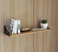 Полка Sky Loft Альфа, 80х20.5x1.6 см, черный, коричневый