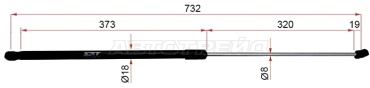SAT ST-118-0006 упор капота для Volkswagen Passat 2005-2011 черный