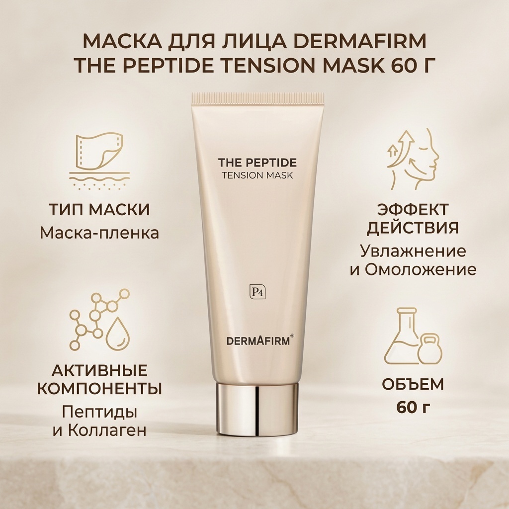 Маска для лица DERMAFIRM пленка The Peptide Tension Mask 60 г
