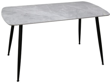 Обеденный стол ENGLIAN SANDER, 80х140x76 см, керамика, черный, серый