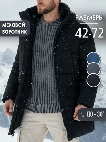 Пуховик черный