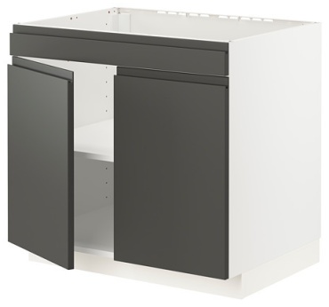 Кухонный шкаф корпус напольный IKEA METOD base cabinet f hob/2 doo, 80x62x70 см