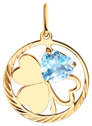 Подвеска Diamant 51-330-01354-1 b вес 1.12 г золото, топаз