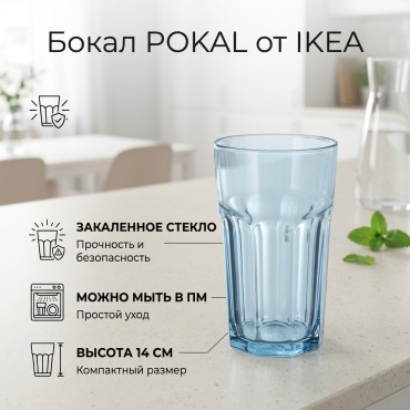 Бокал IKEA 2530 мл, закаленное стекло, 1 шт