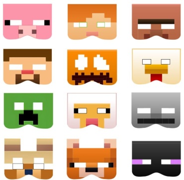 Advance Play Набор масок Майнкрафт Minecraft маска 12 шт
