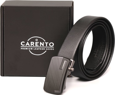 Ремень Carento натуральная кожа 120 см черный