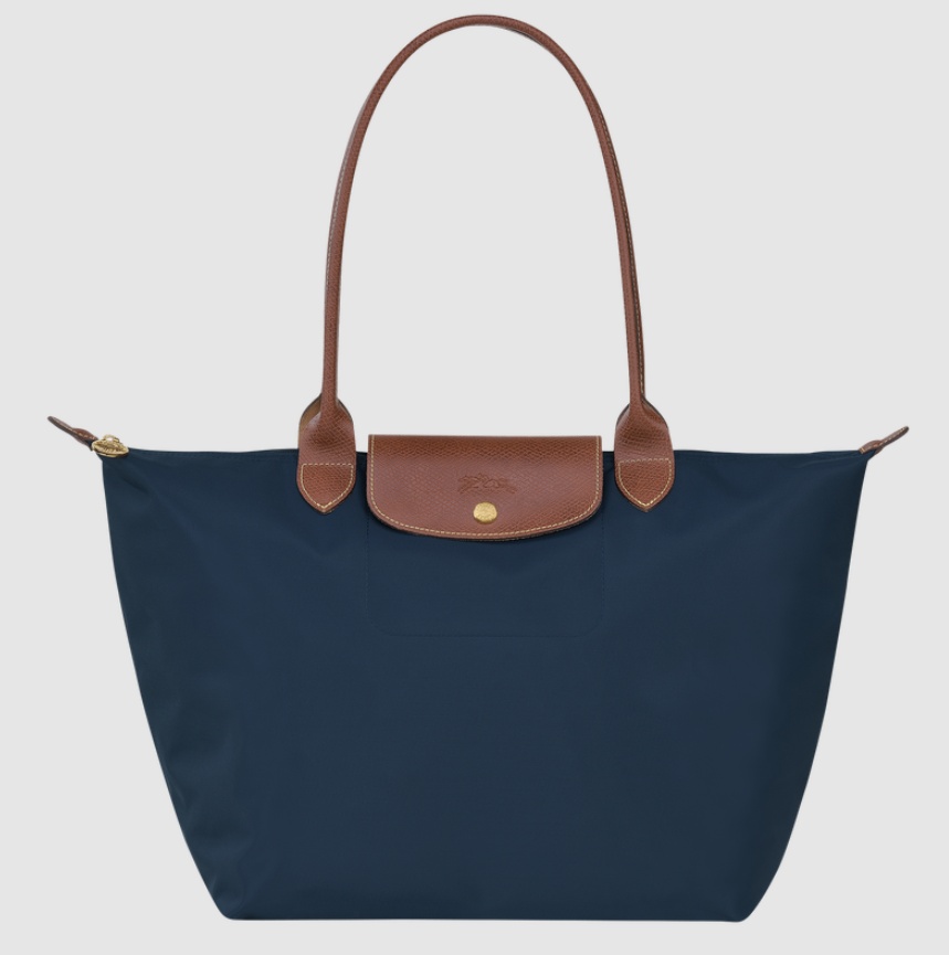 Сумка тоут Longchamp полиамид синий, морская волна