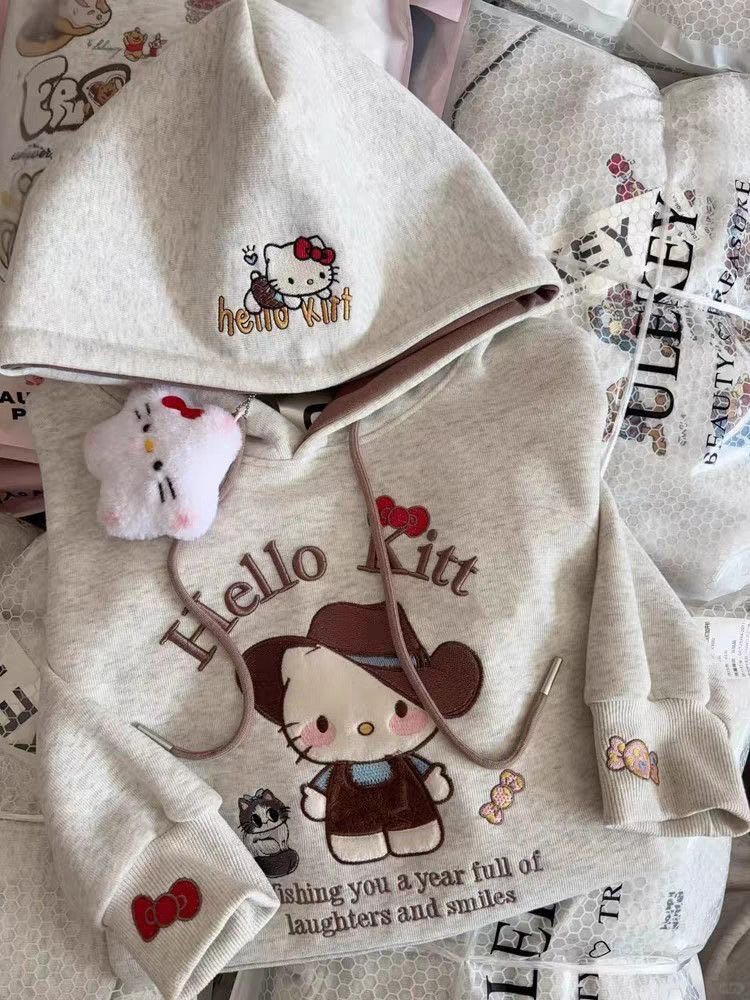 Толстовка Hello Kitty светло-серый