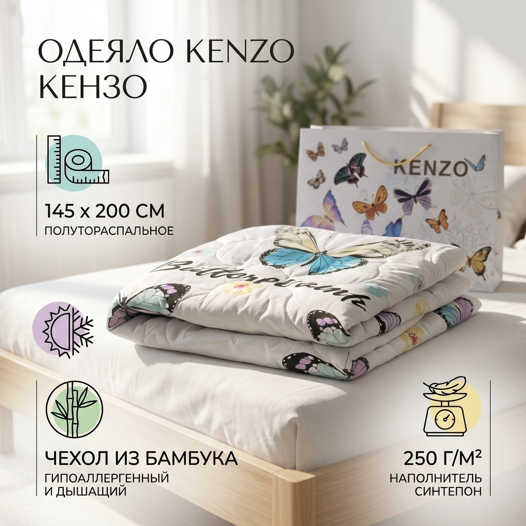 Одеяло Кензо 145x200 всесезонное