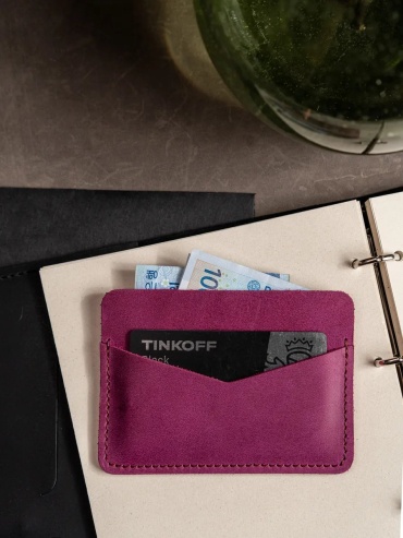 Картхолдер FILIN GOODS натуральная кожа розовый