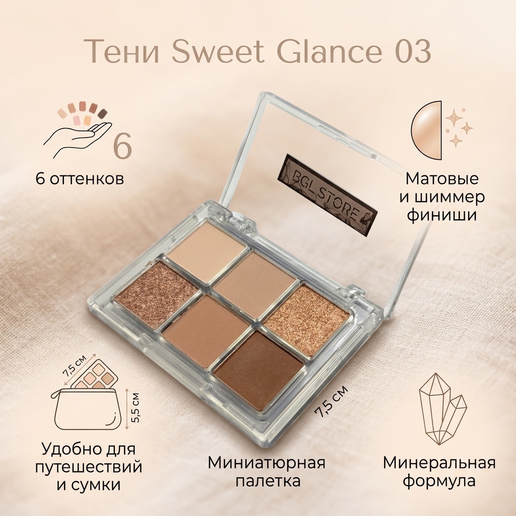Тени кремовые Sweet Glance 03