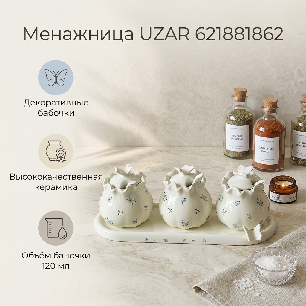 Менажница UZAR 621881862 фигурная 3 шт