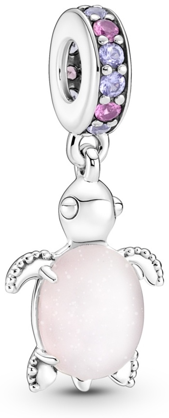 Шарм PANDORA «Розовая морская черепаха» 798939C02 вес 2,87 г серебро, кристалл