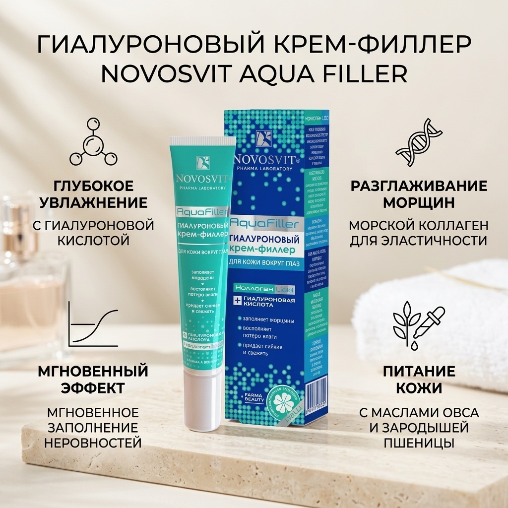 Novosvit крем Гиалуроновый Aqua Filler для области вокруг глаз 20 мл