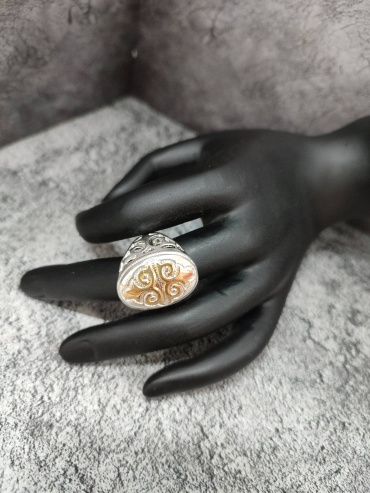 Перстень FASHION Кольцо размер 20 медицинский сплав, без вставок, золотистый, серебристый