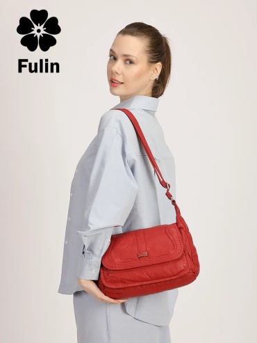 Сумка кросс-боди Fuling экокожа красный