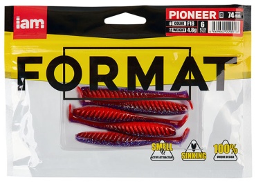 Мягкая приманка IAM Силиконовая приманка FORMAT PIONEER 74mm (6шт.) цвет F18 6 шт 74 мм