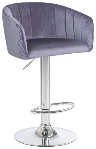 Барный стул Лофт, 107x51x46 см, серый, серебряный 1 шт.