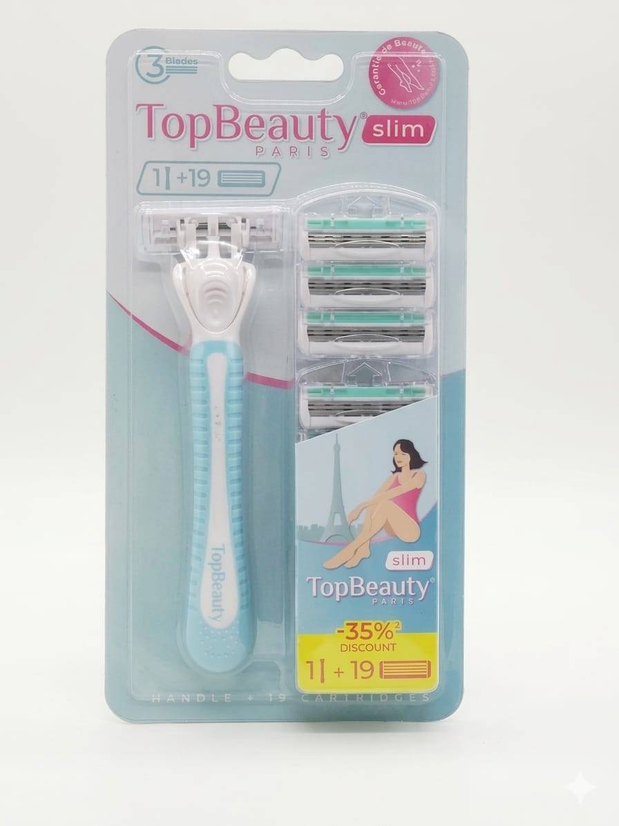 Бритвенный набор TopBeauty Slim Paris бритвенный станок 1 шт + сменные кассеты 19 шт