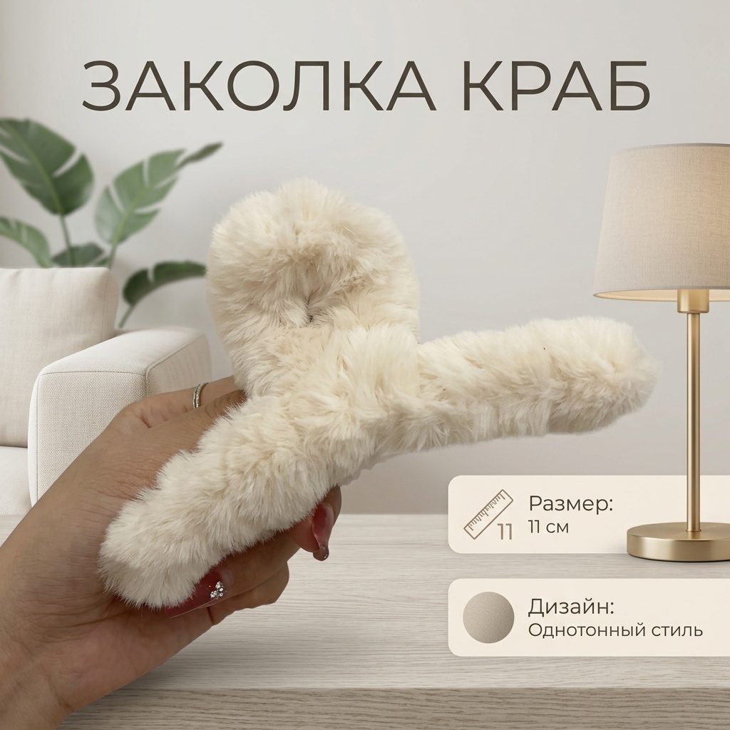 Заколка краб 1 шт