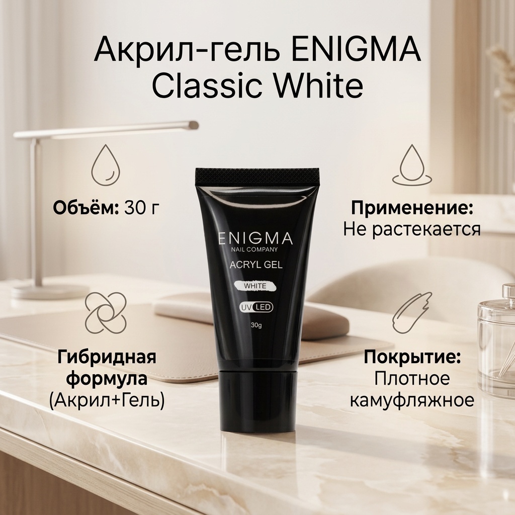 ENIGMA акрил-гель Classic White 30