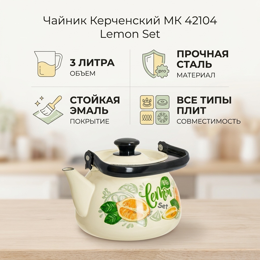 Керченский МК чайник 42104-122/6 3 л, сталь