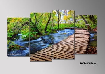 MP modulprint модульная картина Мостик в лесу 186x105 см