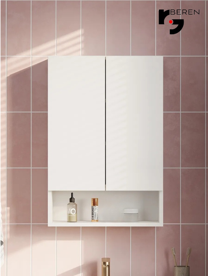 Шкаф-пенал навесной BEREN Linea005, 50x17x74 см, белый