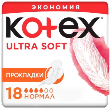 Kotex прокладки Ultra Soft Normal 18 шт