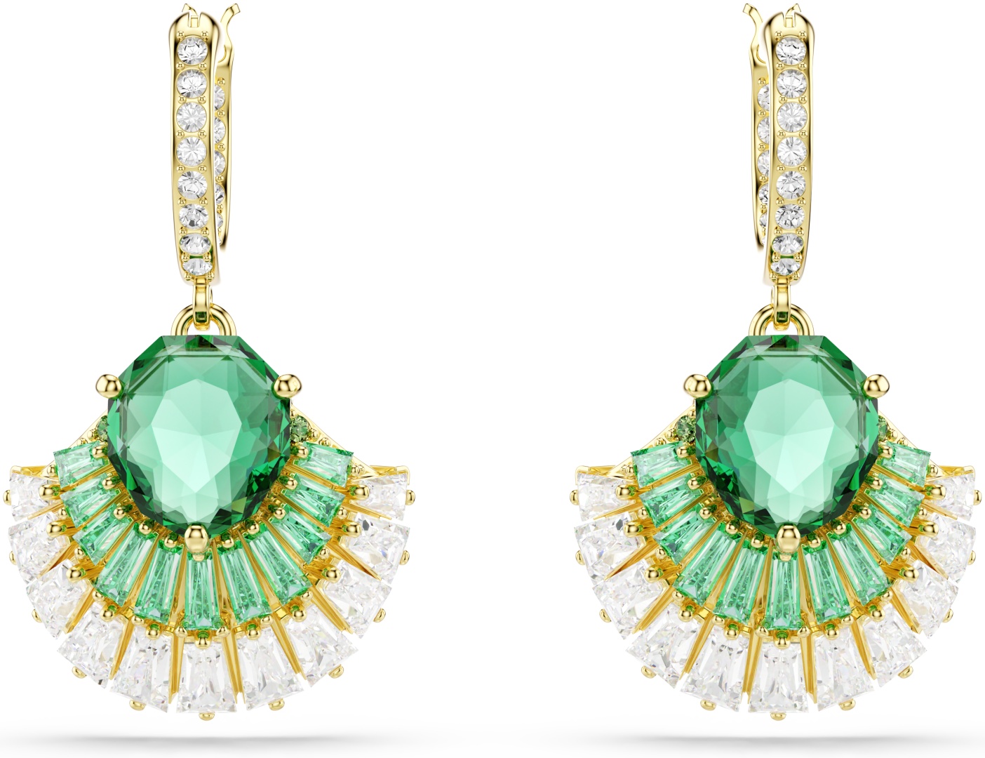 Серьги Swarovski бижутерный сплав, кристаллы Swarovski, цирконий