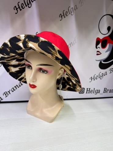 Шляпа HLG-Brand размер 58, 59, 60, красный, леопард