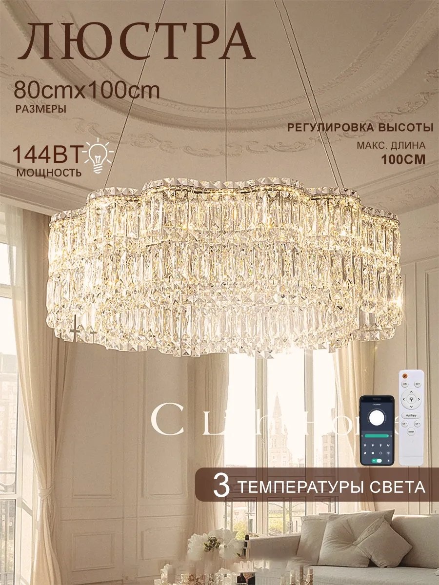 Люстра потолочная LED, кол-во ламп: 32 шт