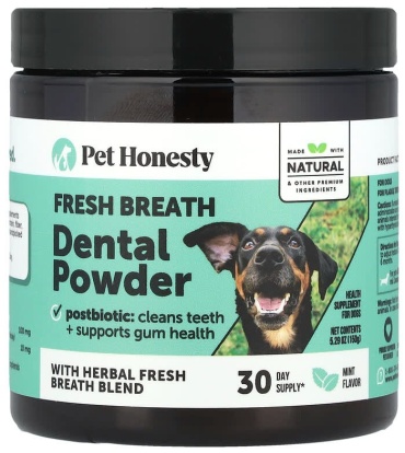 Pet Honesty Стоматологический порошок Fresh Breath, для собак, мята, 150 г добавка в корм