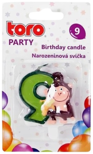 Свеча Toro цифра 9, 1 шт 5 см