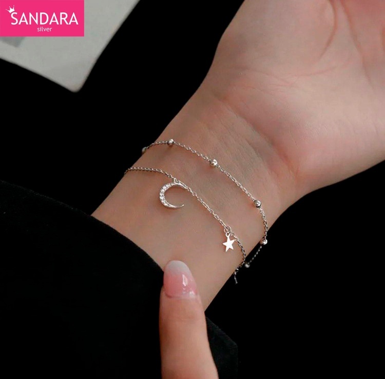 SANDARA silver "Лунное созвездие" 989 длина 19 см, вес 3.1 г серебро, плетение якорное