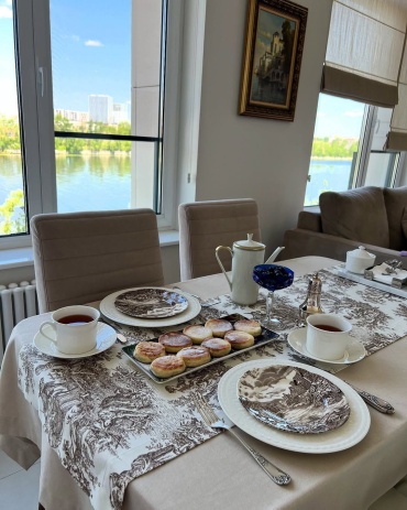 Скатерть с дорожкой Maryam decor & textile 250x150 см, хлопок, дак, 2 шт