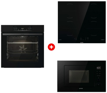 Gorenje BOS6737E06B черный + варочная поверхность GI6401BSCE + микроволновая печь BM201M2BG