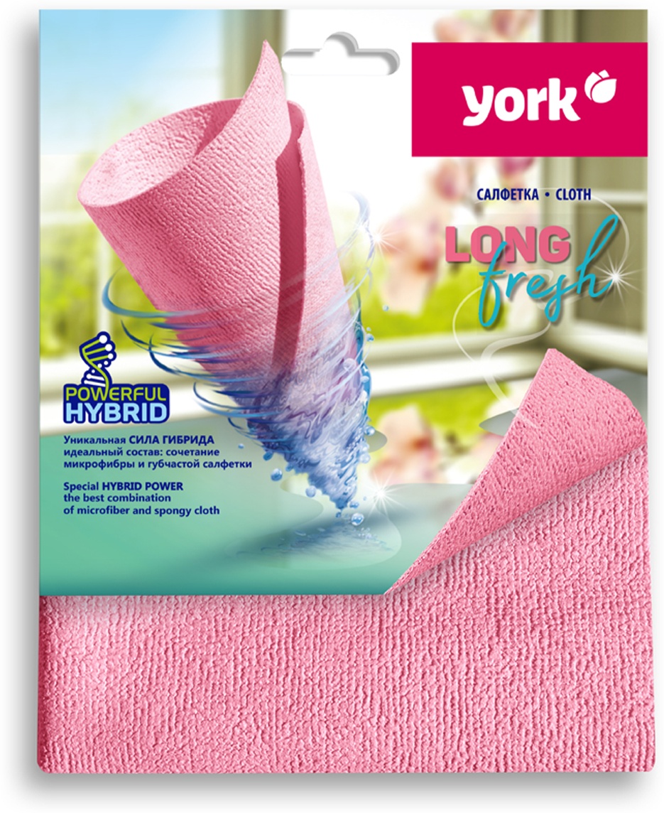 Тряпка универсальная York ЛонгФреш 1 шт, полиамид, полиуретан, полиэстер