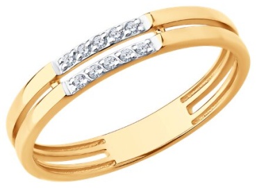 Diamant D51-110-02861-1_s размер 17 вес 1.77 г золото, фианит
