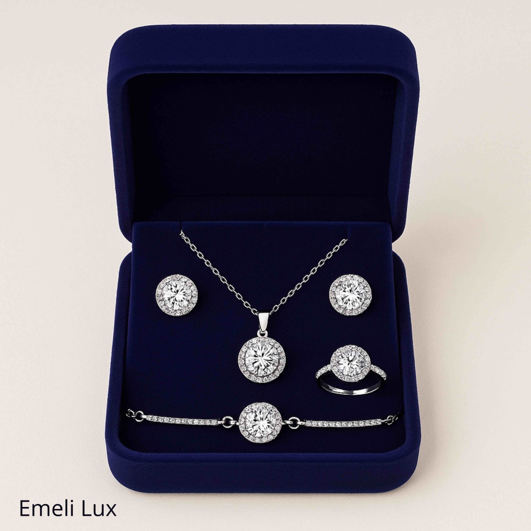 Emeli lux 00009 вес 10 г серебро, сплав покрытый серебром 925, фианит