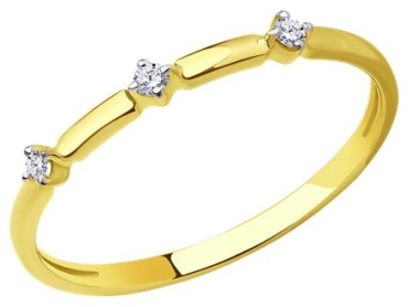 Diamant RIN-DI-585-356230-155 размер 15.5 вес 0.748 г золото, фианит