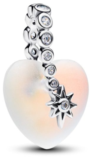 Шарм PANDORA «Звезда и сердце» 794143C01 вес 1.17 г серебро, цирконий