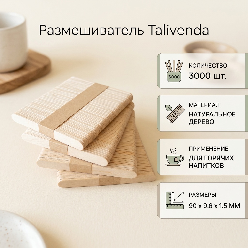 Talivenda размешиватель 853863058 бежевый 3000 шт
